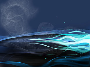 blue flame illustration HD wallpaper