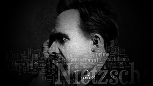 philosophy, Friedrich Nietzsche, typography, monochrome