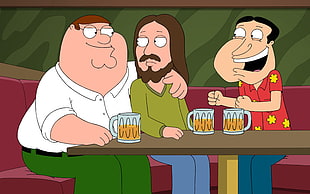 Family Guy, Family Guy, Peter Griffin, Glenn Quagmire, beer