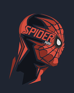 Spider-Man portrait poster, Marvel Heroes, Spider-Man, Marvel Comics, blue background