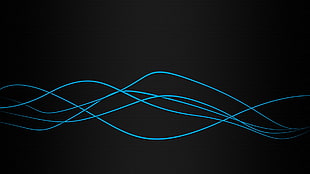 blue strings digital wallpaper, minimalism, blue, waveforms, digital art
