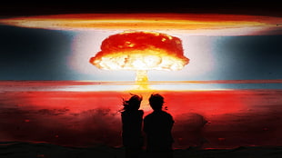 mushroom cloud illustration, nuclear, atomic bomb, apocalyptic HD wallpaper