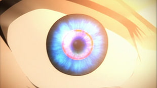 blue and black eye illustration, Ryougi Shiki, Kara no Kyoukai, mystical eyes of death perception, eyes