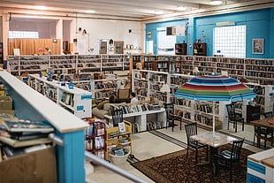 white wooden bookshelves, architecture, building, library, books HD wallpaper