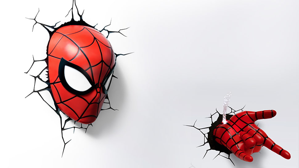 Spider-Man on broken wall HD wallpaper