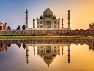 Taj Mahal, India, architecture, reflection, water, Taj Mahal