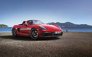 red coupe, Porsche, car, Porsche Boxster GTS, red cars