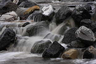 landscape photo of river stream during daytime HD wallpaper