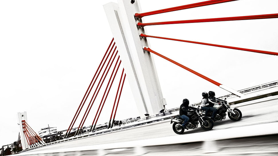 black and gray fishing rod, Ducati, motorcycle, vehicle HD wallpaper