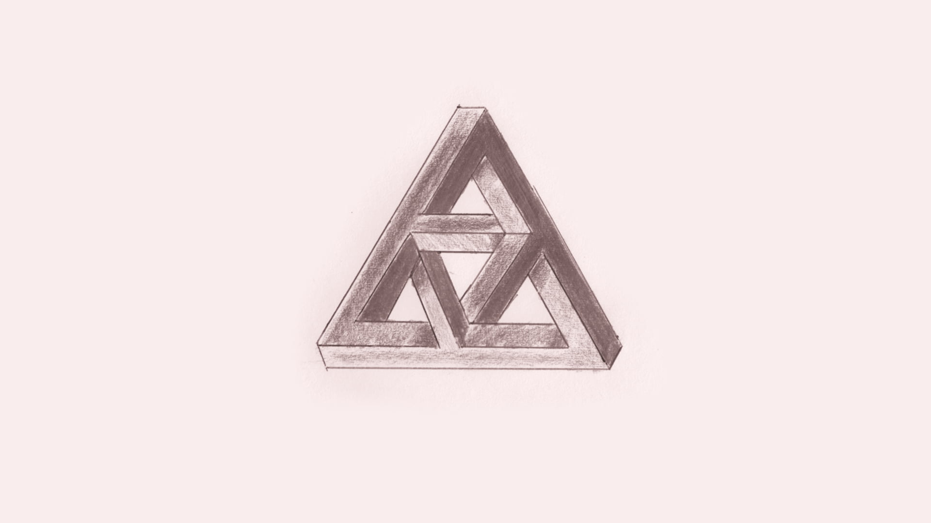 triangular logo, triangle, Penrose triangle, drawing, sketches