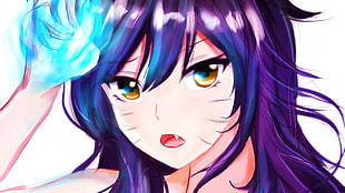 purple-haired anime female character, manga, Ahri (League of Legends), League of Legends