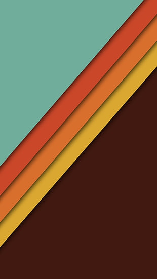 blue, red, orange, and yellow papers, Android L, Android (operating system), 1976, simple