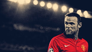 red Nike soccer jersey, HDR, Manchester United , soccer, Wayne Rooney  HD wallpaper