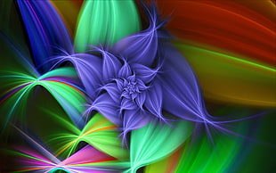 purple, red and green flower wallpaper