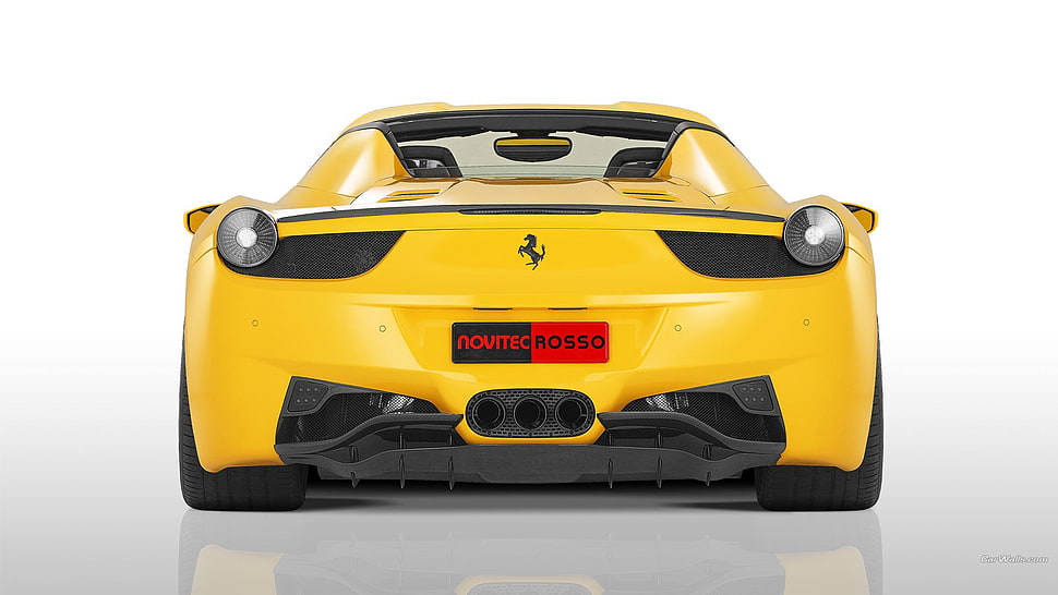 yellow Ferrari sports car, Ferrari 458, supercars HD wallpaper