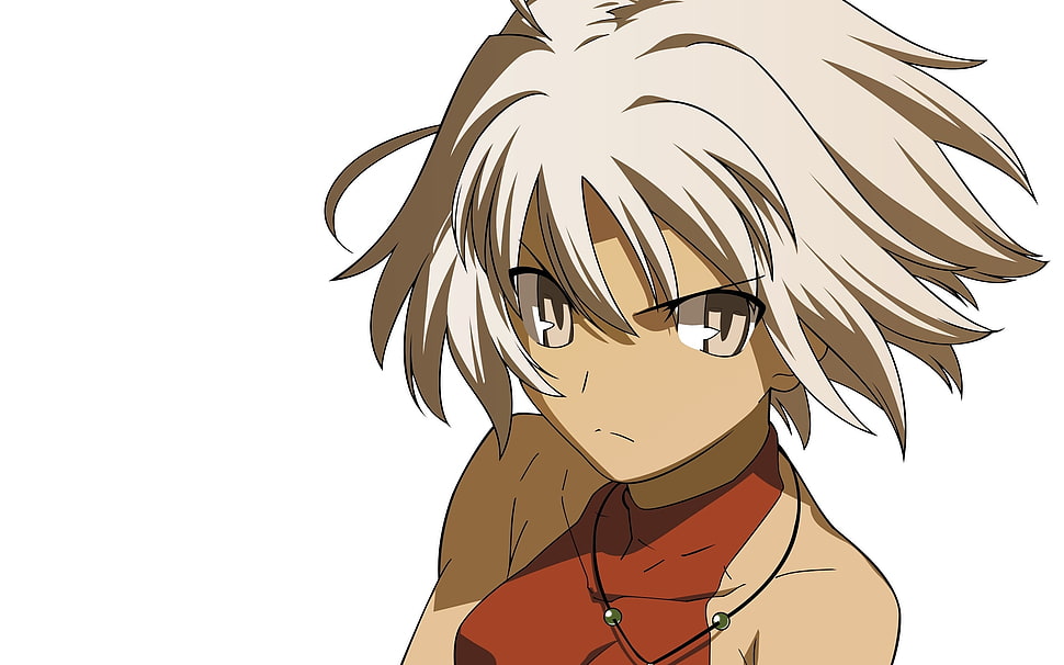 white haired female Anime Character HD wallpaper