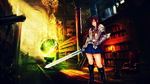 Erza Scarlet from Fairy Tail, anime, Fairy Tail, Scarlet Erza HD wallpaper