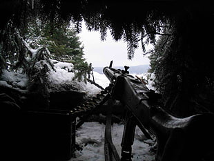 black submachine gun, gun, World War II, MG 42, weapon HD wallpaper