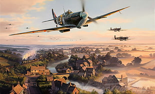 flying war planes digital wallpaper