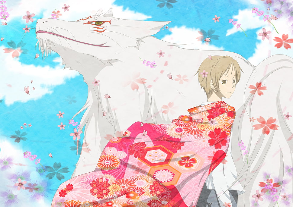 anime character with fox illustration, Natsume Book of Friends, Natsume Yuujinchou, anime HD wallpaper
