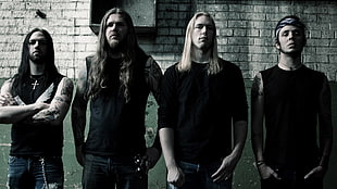 four men wearing black clothes HD wallpaper