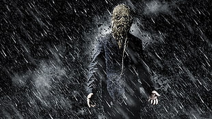 men's black jacket, The Dark Knight Rises, Scarecrow (character), movies, MessenjahMatt HD wallpaper