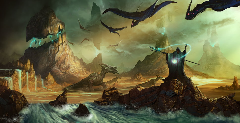 sorcerer and monsters digital wallpaper, CodeSpells, video games, fantasy art HD wallpaper