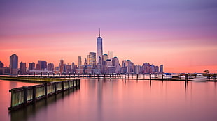 New York City, reflection, One World Trade Center HD wallpaper