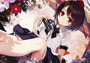 anime girl in school dress art HD wallpaper