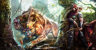archer game application, creature, warrior, fantasy art, artwork