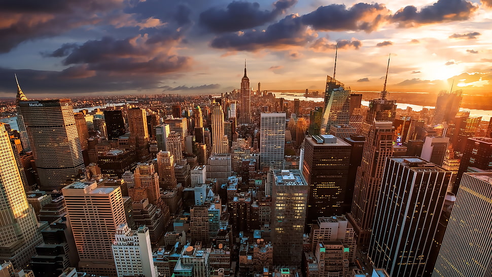 aerial photo of New York City, New York City, city HD wallpaper