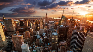 aerial photo of New York City, New York City, city