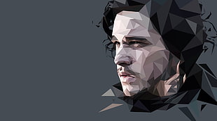 digital artwork of Kit Harington, Game of Thrones, Jon Snow, abstract, tv series