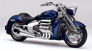 blue cruiser motorcycle, Honda