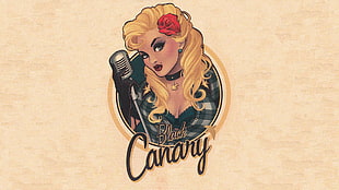 Black Canary logo, blonde, Black Canary, DC Comics, textured HD wallpaper