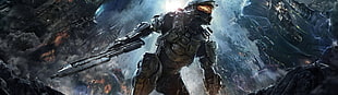 HALO poster, soldier, multiple display, Halo, Master Chief