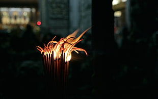 stick lighted up on fire photo