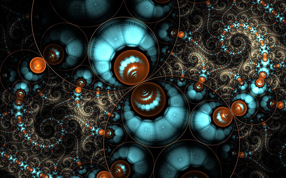 blue and brown lights HD wallpaper
