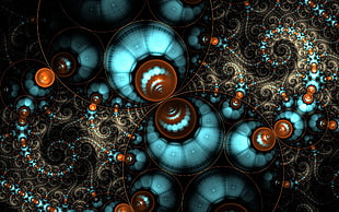 blue and brown lights HD wallpaper