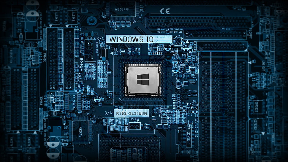 black computer motherboard, Microsoft Windows, Windows 10, technology, Hi-Tech HD wallpaper
