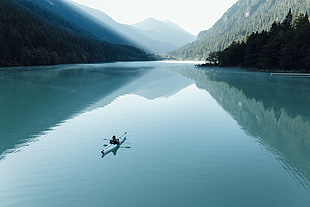 white kayak, nature, photography, landscape, lake HD wallpaper