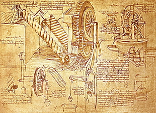 brown illustration, Leonardo da Vinci HD wallpaper