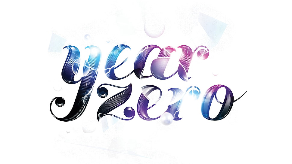 year zero text overlay, typography, white background HD wallpaper