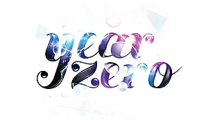 year zero text overlay, typography, white background