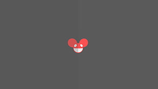 red and white mouse head illustration, minimalism, deadmau5
