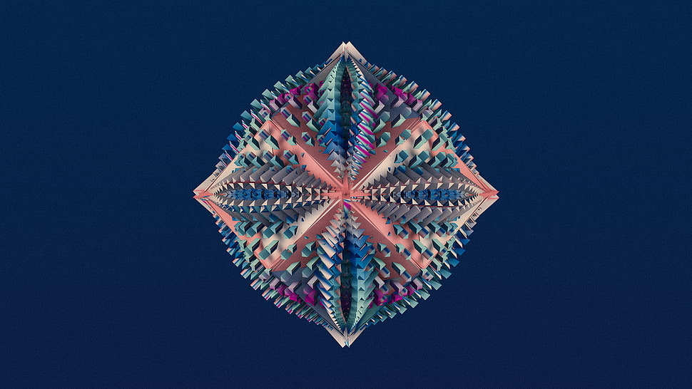 blue and pink illusion HD wallpaper