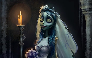 Nightmare Before Christmas Sally Skellington digital wallpaper, Corpse Bride, movies, spooky, Gothic