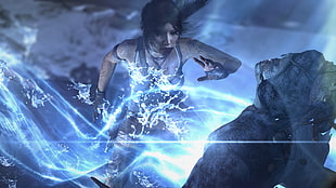 game illustration, Tomb Raider, screen shot, Lara Croft, video games