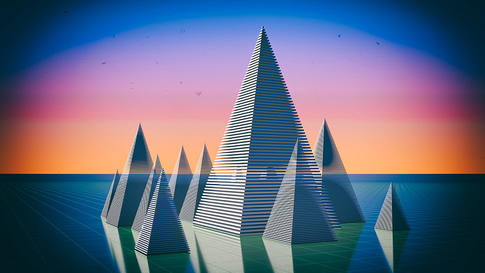 pyramid artwork, CGI HD wallpaper