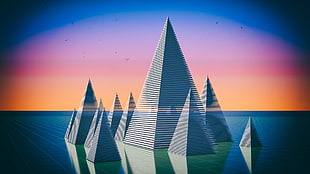 pyramid artwork, CGI HD wallpaper